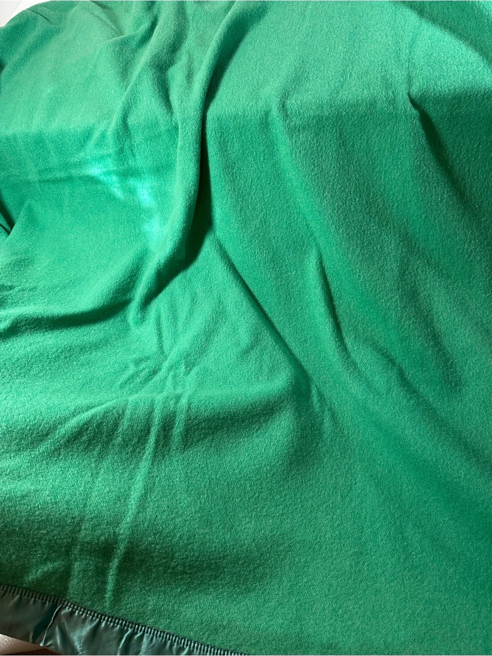Vintage Kenwood Ramcrest Emerald Green Wool Blanket 72" x 87" Canada - Picture 7 of 11